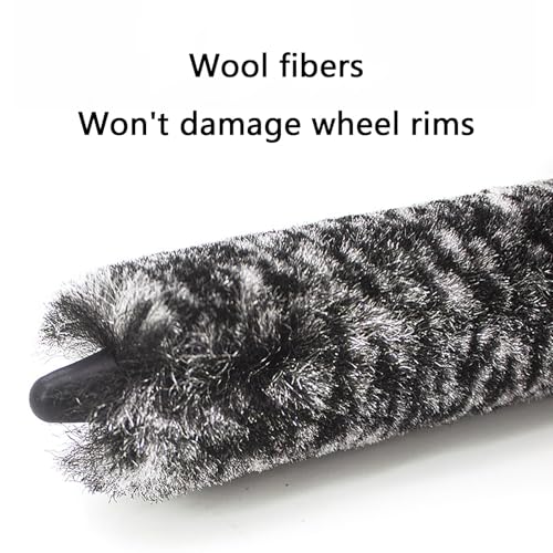 Bendable Wheel Cleaner Brush, Soft Rim Cleaning Brush, Non-Slip Long Handle, for Wheels, Rims, Small Slots & Brake Dust Crevices(Large) - size: Large
