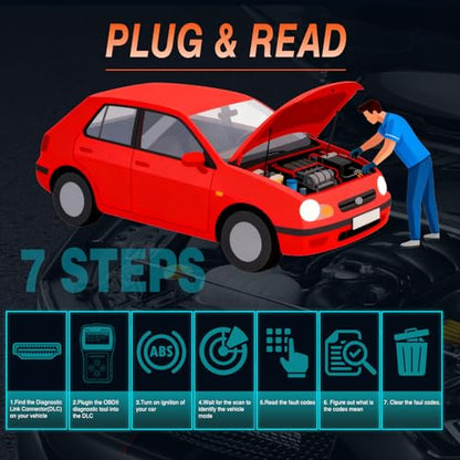 Nilight MS309pro Classic Universal OBD2 Scanner - Upgraded 2.4" Screen Car Engine Fault Code Reader - Reliable CAN Diagnostic Scan Tool to Read and Clear Error Codes Fast, All Vehicles After 1996 - color: E