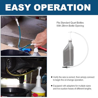Lower Unit Gear Oil Pump Transmission Fluid Pump for Change Filling | Fluid Transfer Pump for Standard Quart Bottles with 3rd Hand Adapter Fluid Transfer Pump, Differential & Transmission Fluid - size: Fluid Pump - 28mm
