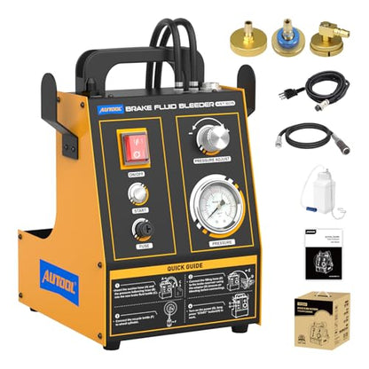 AUTOOL Brake Fluid Bleeder Kit, Automatic Brake Bleeder Kit Four Vacuum Pumps, Brake System Bleeding Tools with Adjustable Pressure 0.7~3bar