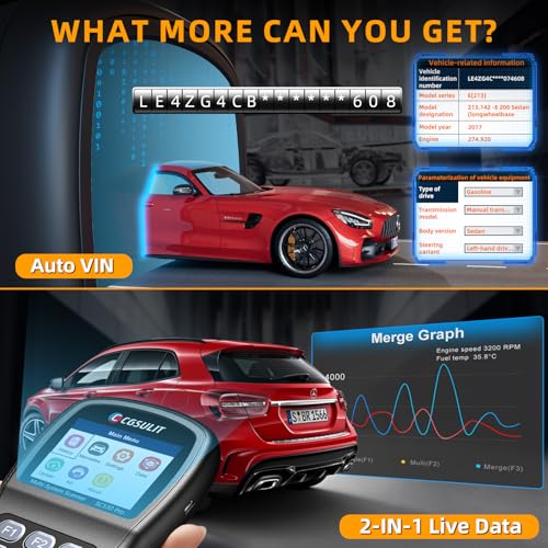 CGSULIT SC530 Pro OBD2 Scanner Diagnostic Scan Tool for Mercedes Benz, 2025 Full System Car Code Reader with 20+ Services, ABS Bleed, Oil/EPB/SRS/SAS/TCM/BMS/T-hrottle Reset, Auto VIN, Free Update