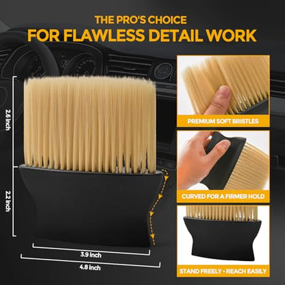 2PCS Car Detailing Brush, Automotive Interior Dusting Brush, Soft Car Interior Cleaning Tool for Dashboard Interior, Leather, Keyboard, Scratch-Free - size: 2PCS-A