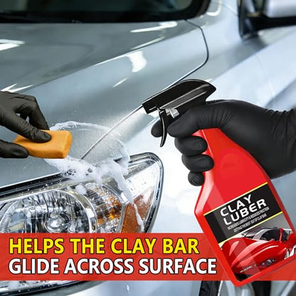 Heavy Duty Auto Detailing Clay Bar Kit with Clay Luber Synthetic Lubricant - 4 Clay Bars, 10 Pack Lubricant Tablets, Spray Bottle & Microfiber Towel for Car Paint Cleaning