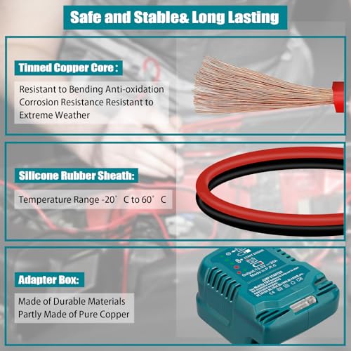 Jump Starter Adapter for Makita 18V Li-ion Battery Powered with Jumper Cable Clamps Portable Car Charger Jump Starter(Battery Not Included) - style: For Makita
