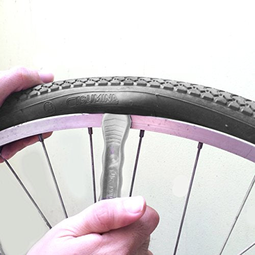 Bike Tire Lever - Premium Hardened Plastic Levers to Repair Bicycle Tube - Must Have Tool Kit for Road Bicyclist - Set of 3 - color: Silver