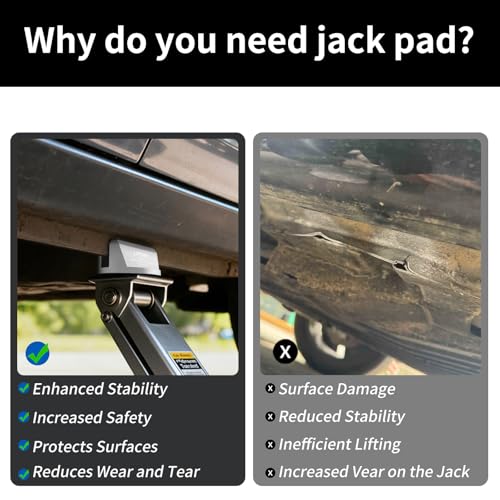 Universal Aluminum Grooved Magnetic Jack Pad, Jacking Puck Pinch Weld Frame Rail Adapter, for Car SUV Truck Pickup Sedan MPV Wagon, Change Tire Repair Tires Oil Change Must Have-Silver - color: Silver
