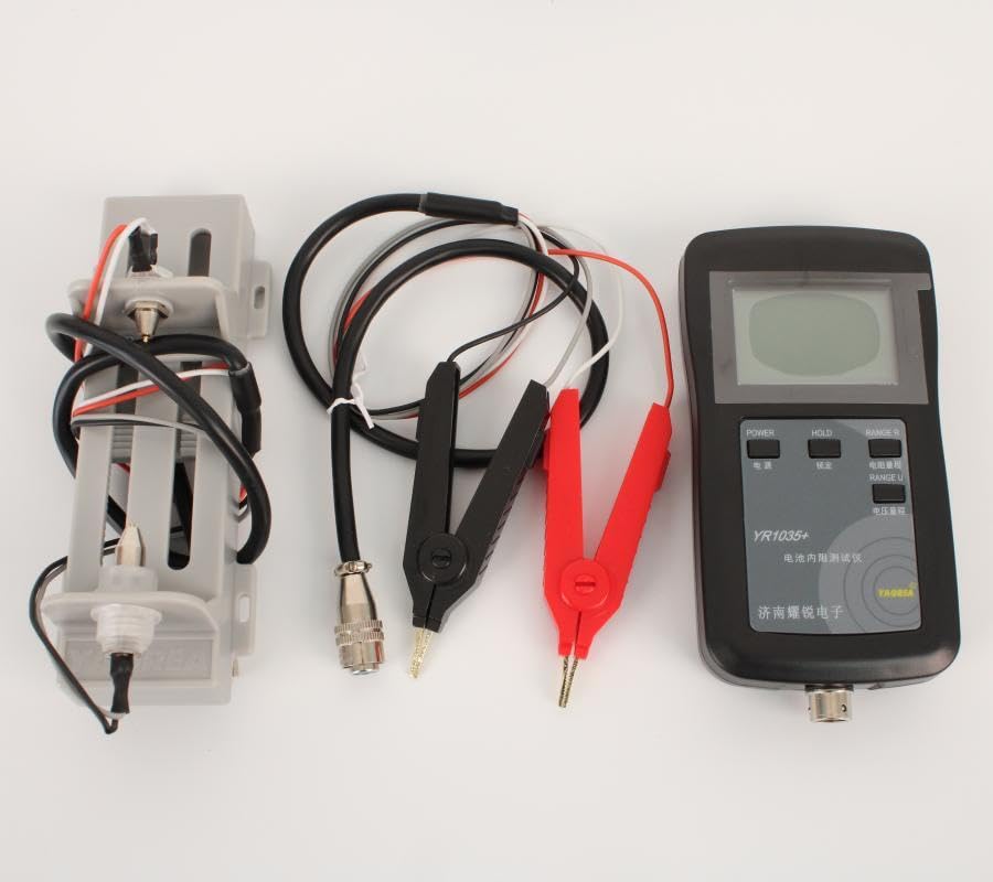 YR1035+ Digital Battery Internal Resistance Tester, LCD Display, Four-Wire Testing System with Probes and Clips (Combination 7) - color: Combination 7