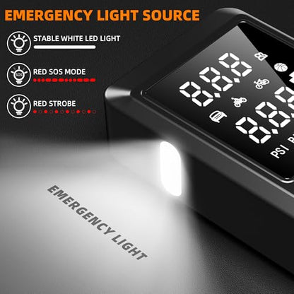 GOLDFOREST Car Battery Jump Starter with Air Compressor 4000A 150PSI, Portable Car Jumper Starter (10L Gas/8L Diesel), 12V Jump Box with Auto-Stop Tire Inflator, 20000mAh, Car Emergency Kit
