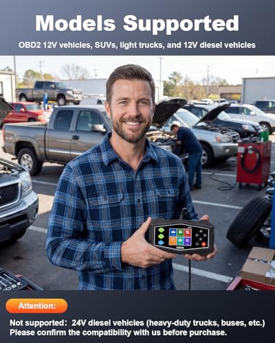 OBD2 Scanner Diagnostic Tool, EXTRACTME Car Scanner with Battery Tester, Engine Light, Data Stream, I/M Readiness, Mode 6/8, Professional Code Readers & Scan Tools for OBDII 12V Vehicles 1996+
