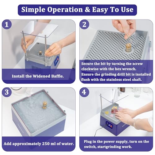 Stained Glass Grinder Mini DIY Grinding Tool, 9V 3.5A Portable Glass Grinder Kit with 5/8" Diamond Grinder Bit for Glass Processing Arts Etc. (Blue) - color: Blue