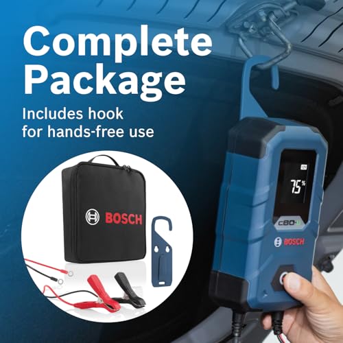 BOSCH C80-Li: 15A 6V/12V Next-Gen Battery Charger for Lead-Acid & Lithium | Including AGM, EFB, Gel & SLI - Unique 20A Fast-Mode & Smart Maintenance, Trickle Functionality & Advanced Safety Features