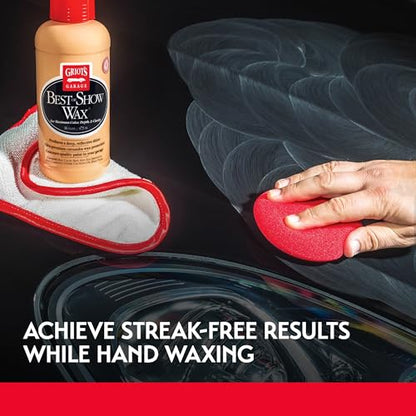 Griot's Garage Hand Wax Applicators, Foam Car Detailing Pads for Smooth Application of Waxes, Polishes, Dressing, Protectants, and More, Machine-Washable and Reusable, Red, Set of 3