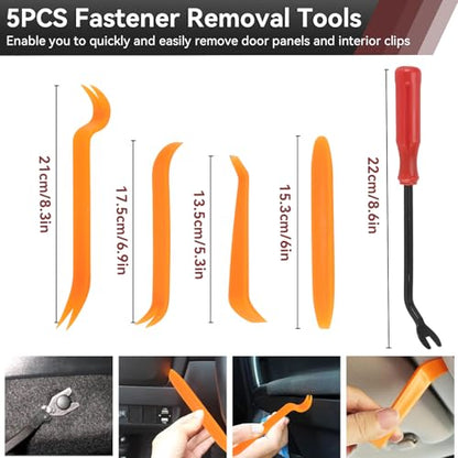 1240PCS Auto Retainer Clips Kit with Trim Removal Tools and 3-Layer Organizer Box, 32 Sizes Push Rivets Fasteners for Car Bumper, Fender, Door Panel and Interior Repair - style: 1240pcs