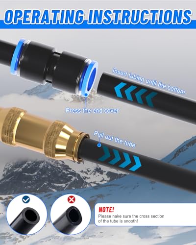 3/8" DOT Air Line Kit, 32.8FT(10M) SAE J844 PA Nylon Air Hose Tubing with Cutter and Teflon Tape, 3/8 Air Hose with Push to Connect Fittings for Air Bags Suspension or Air Brake System(32PCS) - size: 32 PCS