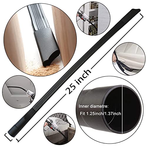 12Pcs Universal Vacuum Attachment Professional Shop Vac Accessories Wet Dry Vacuum Hose Adapter with Hair Brush Extension Wand Flexible Crevice Tool fit 2 1/2" to 1 1/4" and 1 7/8" to 1" Vacuum Hose