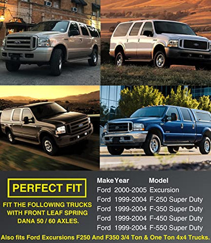 Front Axle Vaccum Knuckle & Tube Seal Kit - Fit for Ford 1998-2004 F250 F350 F450 F550 Super Duty Excursion Dana 50 60 Front Axle Knuckle Tube, Front Oil Seal Set, Replace 50491, 50381, 41784-2, 6 PCS - size: for 1998-2004 Ford F250 F350 F450 F550