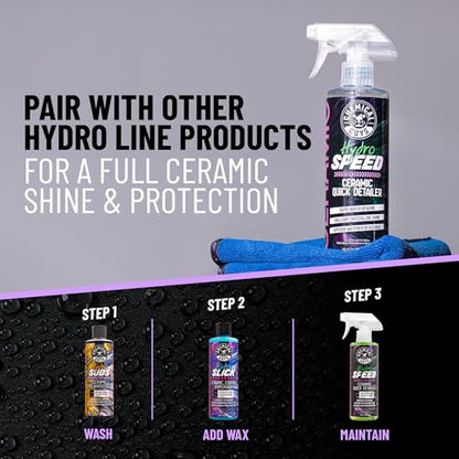Chemical Guys HydroSpeed & HydroSuds Car Wash Kit – Ceramic Quick Detailer and Car Wash Soap Bundle – Car Detailing Kit with High Foam Shine Protection, Works with Foam Cannon or Gun, 16 oz Each