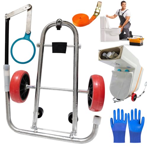 Toilet Cart Jack with Wheels, Toilet Removal Lift Tool Dolly Easy Alignment of Seals Toilet Lift Tool Portable Installation Jack for Moving locating Installing Toilets