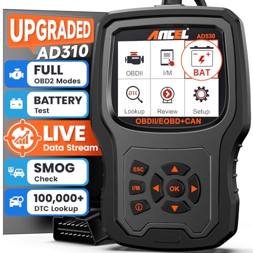 ANCEL AD530 OBD2 Scanner-Upgraded AD310, Car Code Reader for Check Engine Light, Full OBDII Scan Tool for Read & Clear Fault Codes, Battery Test & Live Data, OBD II Diagnostic Scanner for 1996+ Cars