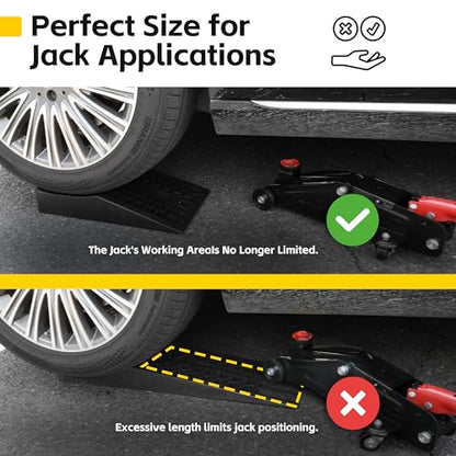 MAXXHAUL 50699 Low Profile Car Ramps for Vehicle Maintenance & Display, Short Incline for Floor Jack Support (2-Pack), 4,400 lb Capacity (2,200 lbs per Ramp) - size: Compact Length