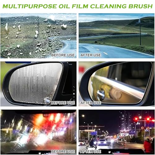 3 Pack Automotive Clear Vision Windshield Cleaner, Oil Film Cleaning Brush for Car Windows, Clear Vision Glass Cleaner Car Windshield Cleaner Tool Improving Windshield Clarity & Visibility