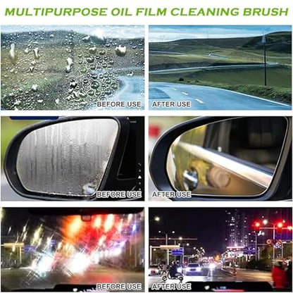 3 Pack Automotive Clear Vision Windshield Cleaner, Oil Film Cleaning Brush for Car Windows, Clear Vision Glass Cleaner Car Windshield Cleaner Tool Improving Windshield Clarity & Visibility