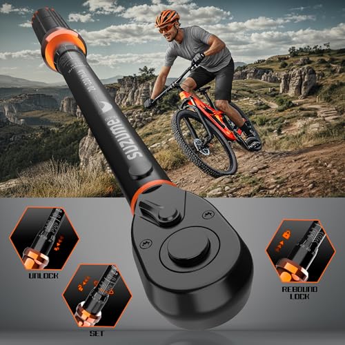 SUZUME 46PCS Bike Torque Wrench Set (20-220 in.lb/2.3-24.9 N.m) ±3% High Accuracy 72 Tooth Click Torque Wrench Set Reversible Head Dual-Scales 1/4 Torque Wrench For MTB Bicycle Maintenance - size: 46 PCS