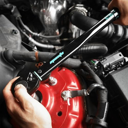 EPAuto 1/2-inch Drive Click Torque Wrench, 10-150 ft/lb, 13.6-203.5 N/m, Black | 1/2-inch 10-150 ft/lb, 13.6-203.5 N/m - size: 1/2-Inch Drive 10-150 ft-lb