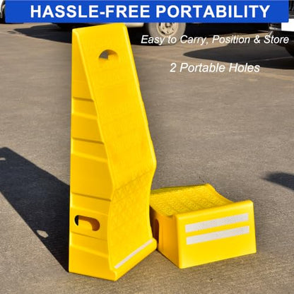 OrangeStar Car Ramps for Oil Changes and Maintenance, 2-Pack Portable Low Profile 6-Inch Lift Car Service Ramps for Garage, Heavy Duty Plastic Tire Ramps (L35in x W13in x H8in)