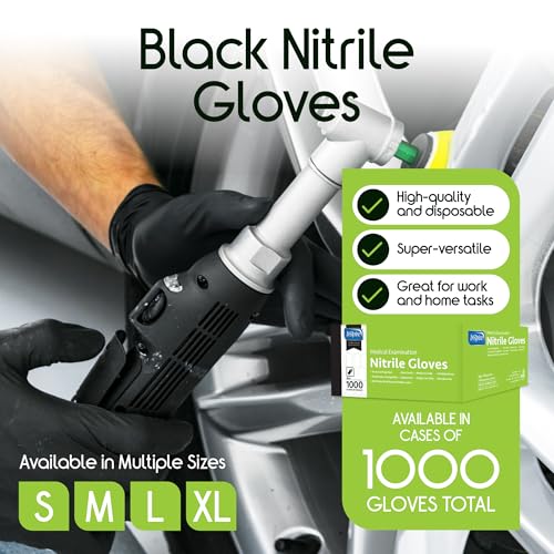 Inspire Black Nitrile Gloves | THE ORIGINAL Quality Black Gloves Disposable Latex Free | 4.5 Medical examination - size: X-Large