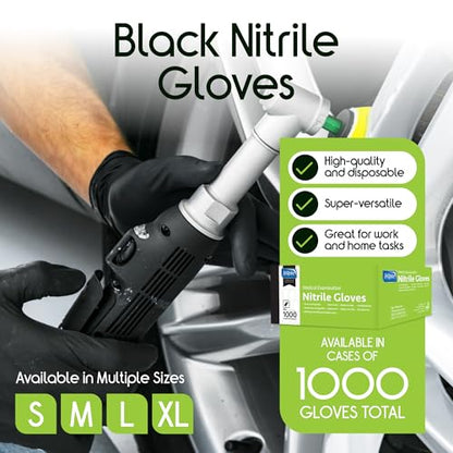 Inspire Black Nitrile Gloves | THE ORIGINAL Quality Black Gloves Disposable Latex Free | 4.5 Medical examination - size: Small