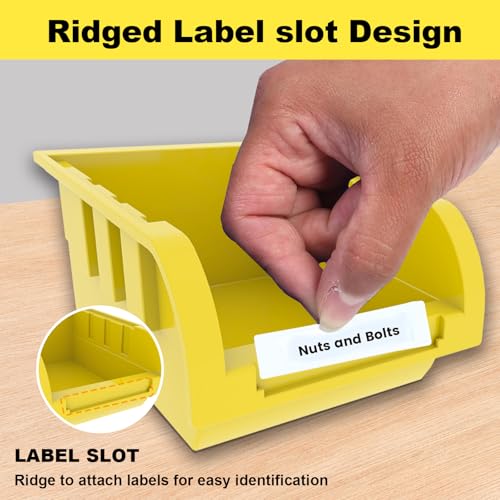 Wall Mounted Storage System 90PCS - Heavy-Duty Plastic Bins for Garage，Home, Closet & Bedroom Organization, Rack Holds Nuts, Bolts, Tools, Hardware - color: 30blue+30yellow+30grey