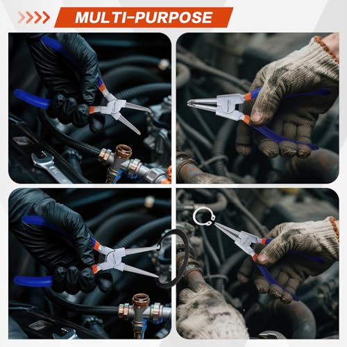 4pc Snap Ring Pliers Set - color: 4pcs Set