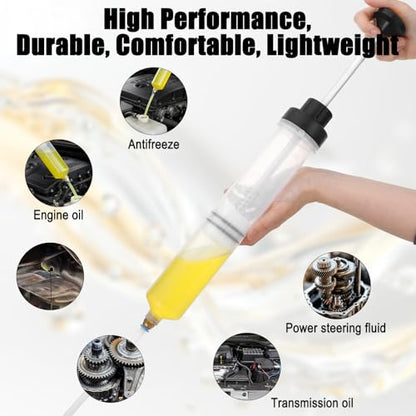 2pcs 500cc Oil Extractor Pump Automotive Fluid Extractor Pump Vacuum Pumps Oil Fluid extractors Pumps Brake Fuid Extractors and Oill Syringe Manual Suction Vacuum Fuel Car Transfer