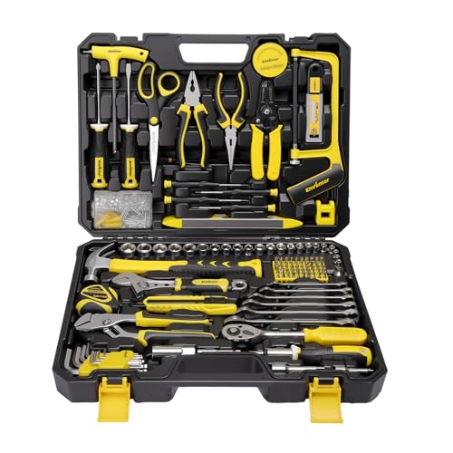 Enventor Home Tool Kit, 220 Piece Hand Tool Kit with Toolbox Storage Case, Basic Household Auto Repair Tool Set for Home Repairs Men Women DIY, Auto Maintenance, General Use, Household Repair Tools - size: Large tool set-220PCS