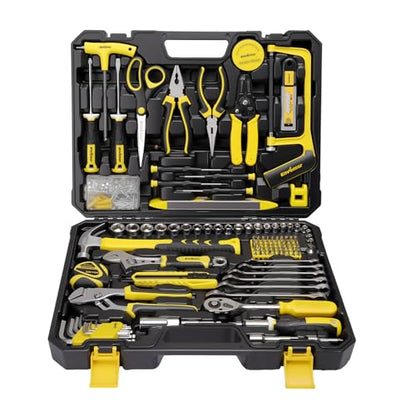 Enventor Home Tool Kit, 220 Piece Hand Tool Kit with Toolbox Storage Case, Basic Household Auto Repair Tool Set for Home Repairs Men Women DIY, Auto Maintenance, General Use, Household Repair Tools - size: Large tool set-220PCS