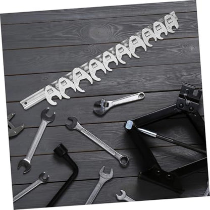 Homoyoyo 10pcs 3/8 Inch Drive Metric Ratchet Wrench Set with Movable Open-end Heads, Quick-release Flare Nut Crowfoot Wrenches for Automotive Repair and Maintenance