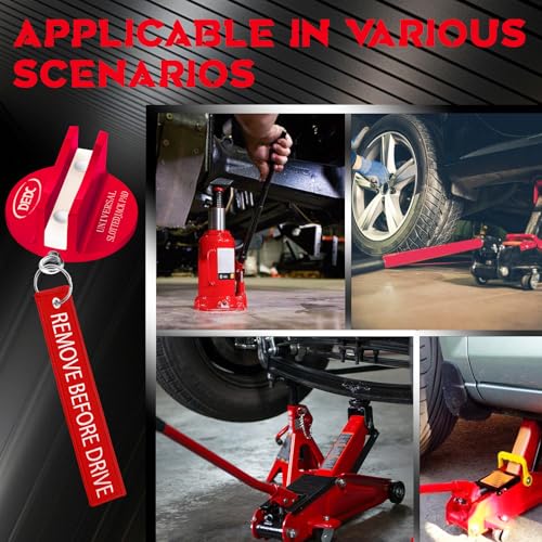 DEDC Universal Pinch Weld Jack Pad 2 Pcs Red, Magnetic Aluminum Jacking Puck Frame Rail Protecotr with 2 Reminder Streamers Compatible, Garage Accessories for Mechanics - color: Red 2 Pcs with 2 Reminder Streamers
