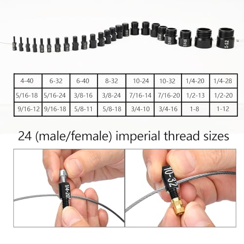 Nut and Bolt Thread Checker 45 Male/Female Thread Gauges (24 SAE/Inch & 21 Metric) Nut and Bolt Thread Size Checker Thread Identifier Gauges for Quickly Identify and Verify - size: 45 Gauges - 24 Inch & 21 Metric
