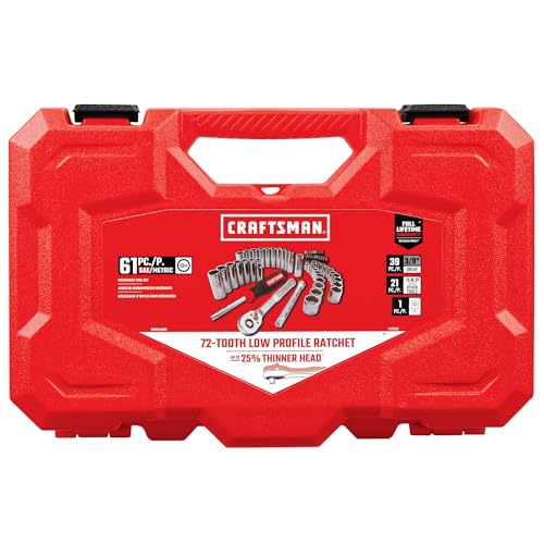 CRAFTSMAN Mechanics Tool Set, 3/8 Inch Drive, 61 Piece (CMMT45161) (Pack of 4) - size: Pack of 4