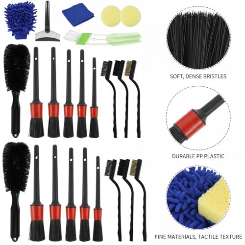 15-Piece Car Detailing Brush Set for Interior Vents, Dashboard Crevices & Console Gaps - Durable PP Plastic Cleaning Tool Kit - size: 12.99 x 5.71 x 1.97 in