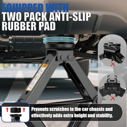Scissor Car Jack Kit 2.5 Ton (5512 lbs) Portable Tire Changing Kit | Universal Heavy Duty Car Lift with Lug Wrench, Rubber Jack Pad, Emergency Spare Tire Repair Jack Tool for Tesla Sedan SUV MPV