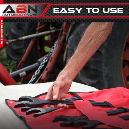 ABN Large Combination Wrench Set 33 to 50mm - Metric 10 Piece Jumbo Open End Wrench Set