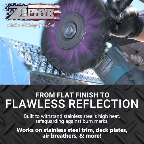 Zephyr - Stainless Steel Polishing Kit with Buffing Wheels, Polishing Compounds & Metal Polish - for Deck Plates, Air Breathers, Stainless Trim, Flatwork, & More