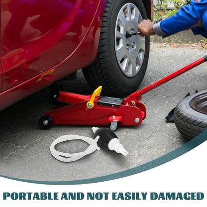 Manual Hand Fuel Transfer Pump with Corrugated Siphon Hose and Plastic Wall-mount Bracket for Gasoline Diesel Water Fluid Transfer Versatile for Vehicle and Agricultural Use