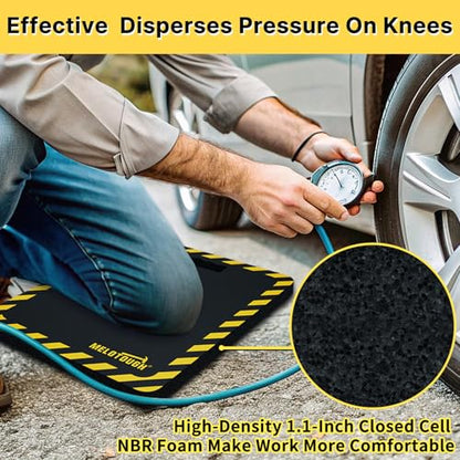 MELOTOUGH Kneeling Pads for Work, Soft & Thick Foam Kneeling pad for Gardening, Auto-Repair, Cleaning, Flooring, Water Resistant, Shock Absorption, 18"x14"x1.1" (Black)