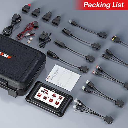 ANCEL MT700 Motorcycle OBD2 Scanner Full Systems, ABS Engine Meter TPMS Diagnostic Tool with 35+ Reset Functions for Harley Indian Yamaha Polaris Piaggio Ducati Honda BMW, AutoVIN, 7”Touch Screen,16G - color: Light black