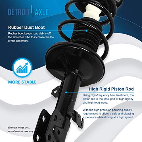 Detroit Axle - 1.8L Front Struts Sway Bars for 2011-2013 Toyota Matrix 2009-2013 Corolla Complete 2 Ready Struts w/Coil Spring 2 Sway Bars 2010 2011 2012 Replacement Suspension Kit - size: 4QS1900686/Sway Kit