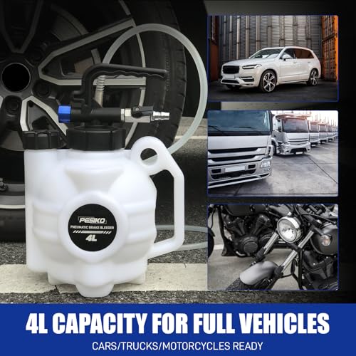 4L Vacuum Brake Bleeder Kit One Person, Brake Fluid Extractor Pump | Pneumatic Oil Changer Vacuum Fluid Extractor, Automotive Fluids Vacuum Evacuation - size: 4 L Pnuematic Brake Bleeder Kit