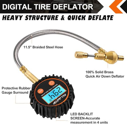 ALL-TOP 4x4 Digital Tire Deflator kit, Professional Tire Pressure Gauge, Air Down Master, Rapid Tire Deflator (250 PSI) - color: Digital Tire Deflator